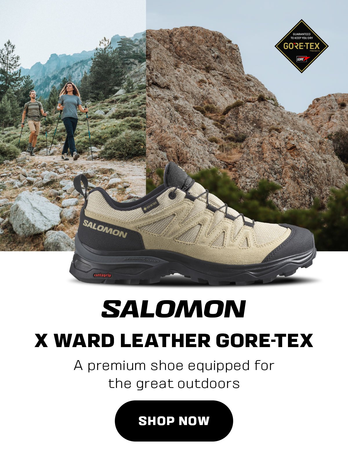  SALOMON X WARD LEATHER GORE-TEX A premium shoe equipped for the great outdoors 